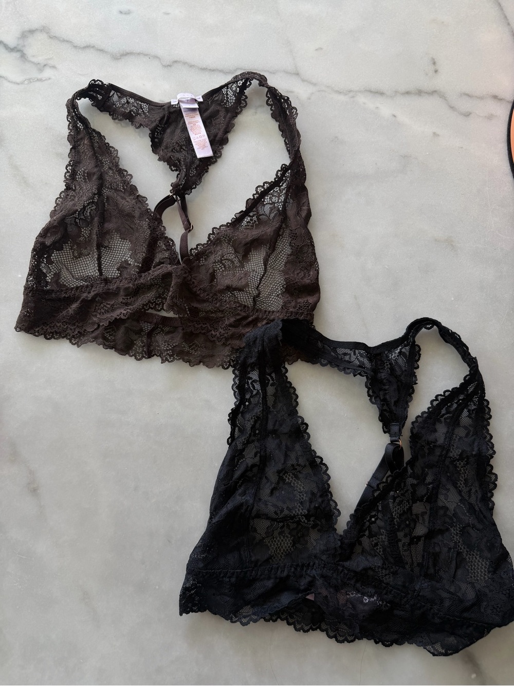 Savage X Fenty Lace Bralette Duo - Black & Brown